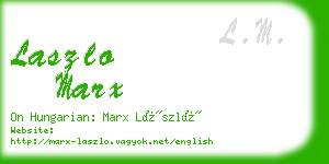 laszlo marx business card